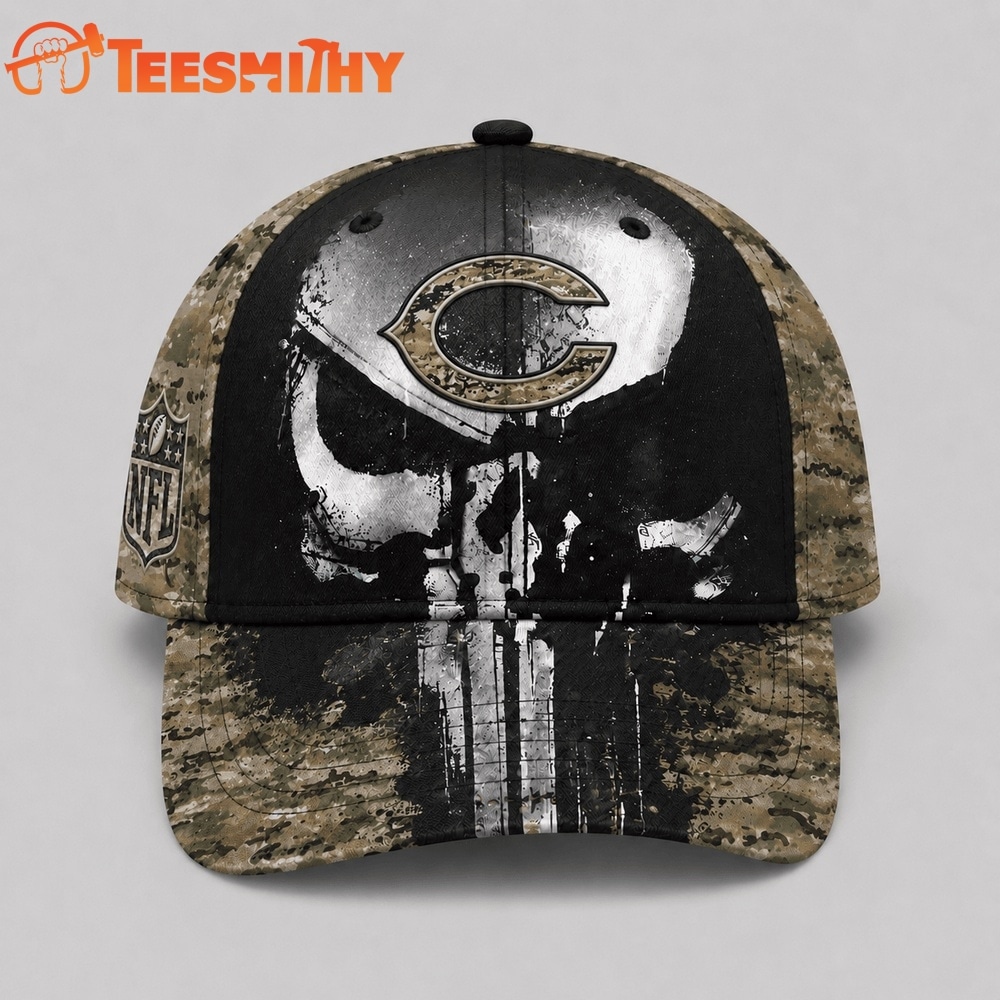 Chicago Bears NFL Halloween Military Skull Camo Classic Cap