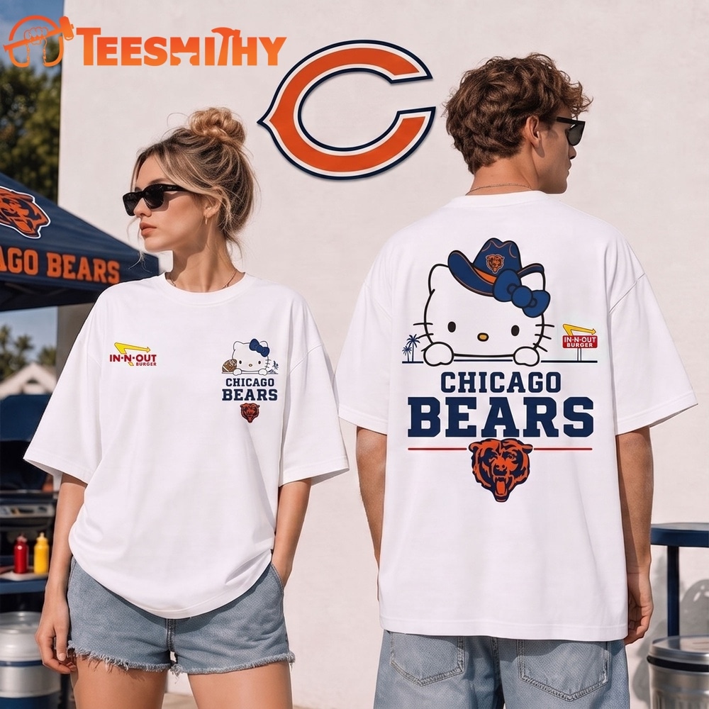 Chicago Bears NFL Kitty Burger Game Day Unisex 3D Shirt