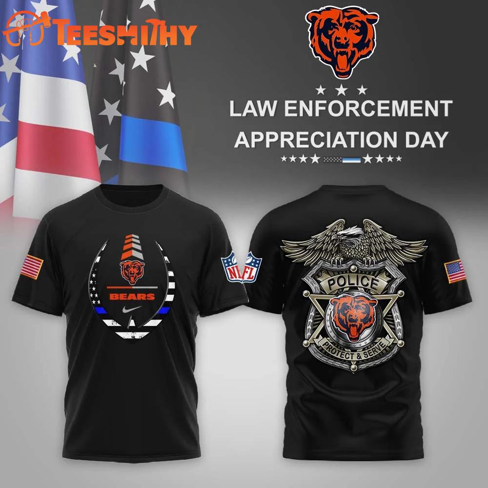 Chicago Bears NFL Law Enforcement Appreciation Day Black T Shirt