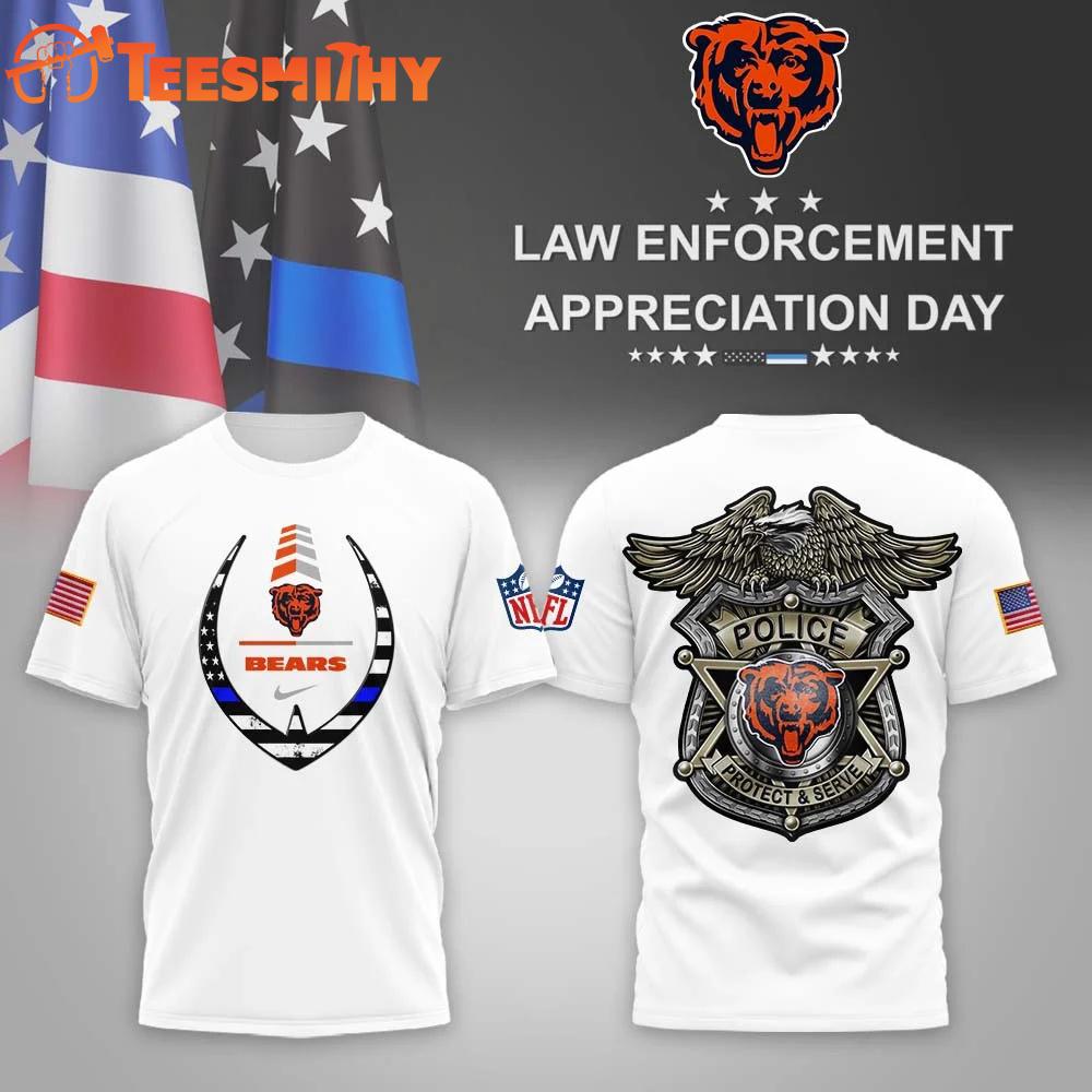Chicago Bears NFL Law Enforcement Appreciation Day White T Shirt