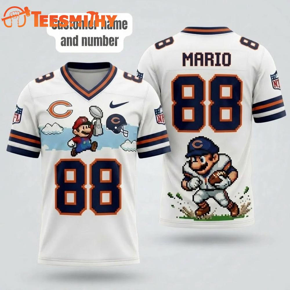 Chicago Bears NFL Mario 2026 Design Football Jersey