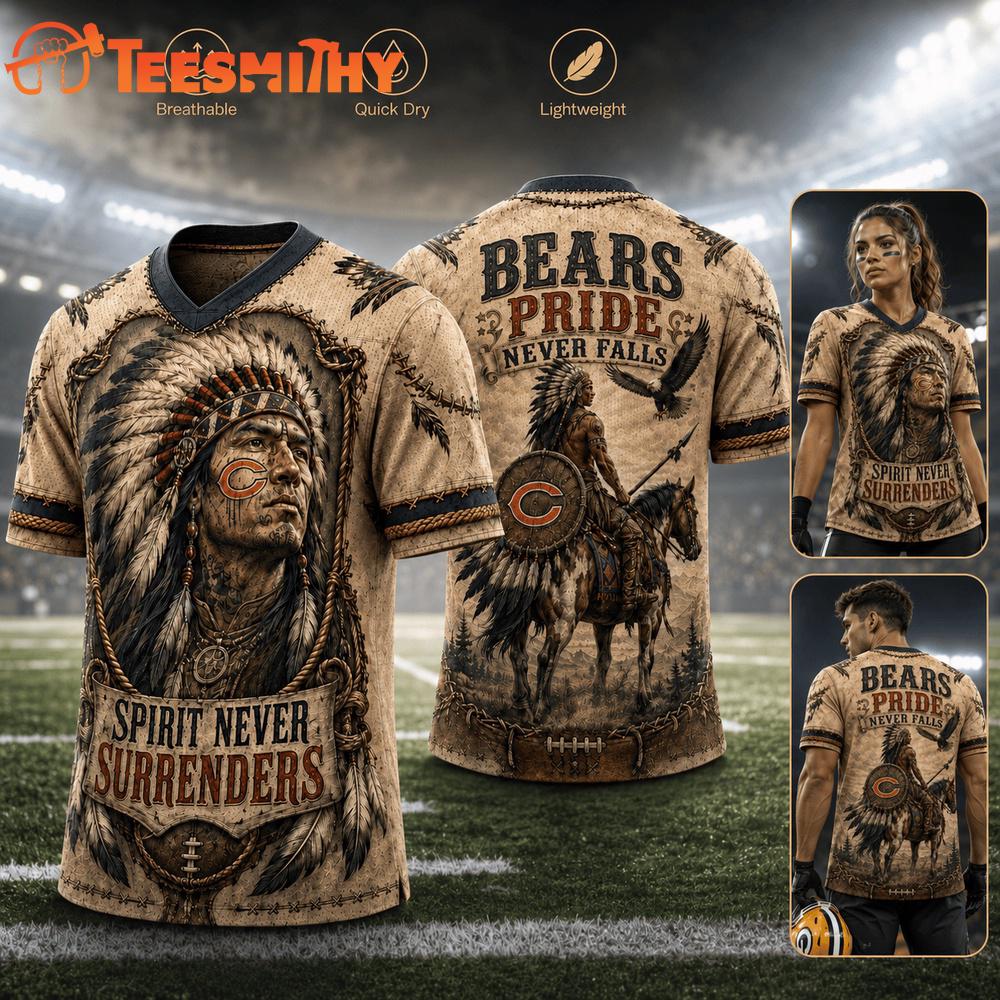 Chicago Bears NFL Native American Warrior Vintage Game Day Football Jersey