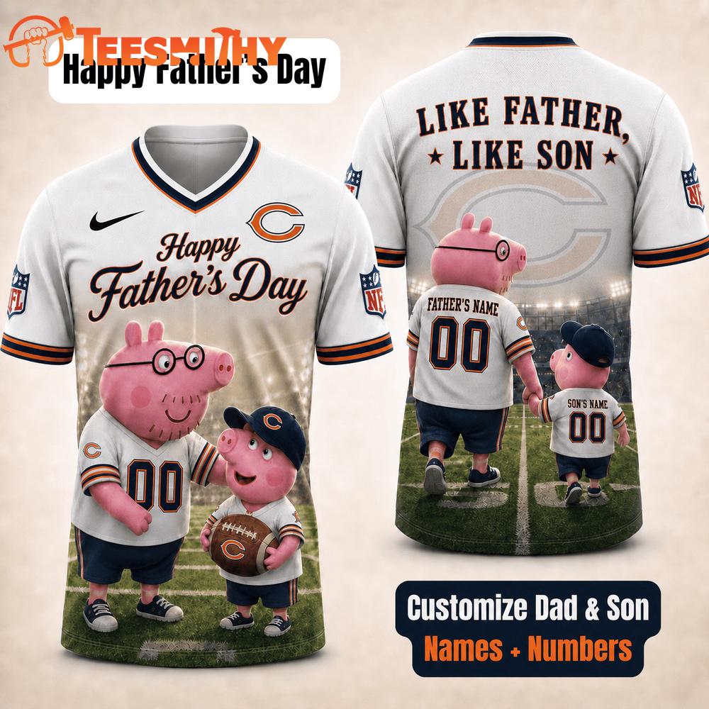 Chicago Bears NFL Peppa Pig Father's Day Dad Football Jersey