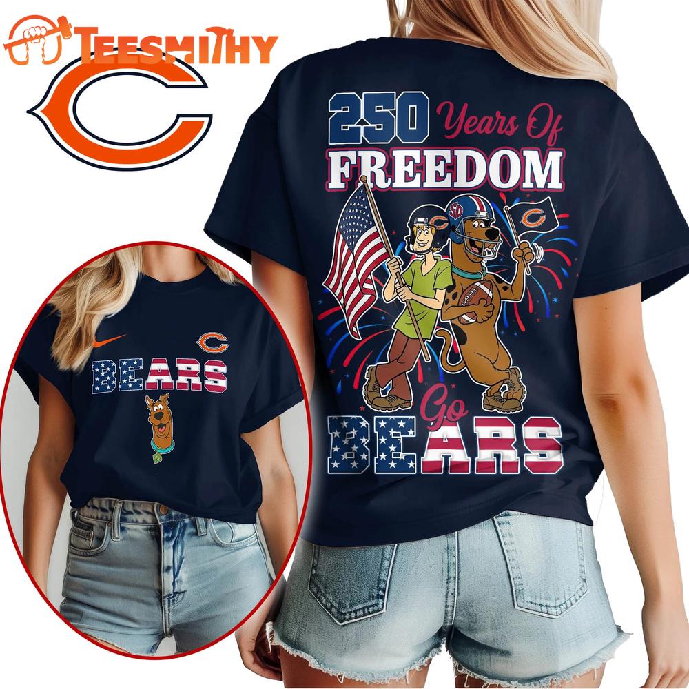 Chicago Bears NFL Scooby Doo Celebrates 250th Anniversary 3D T Shirt