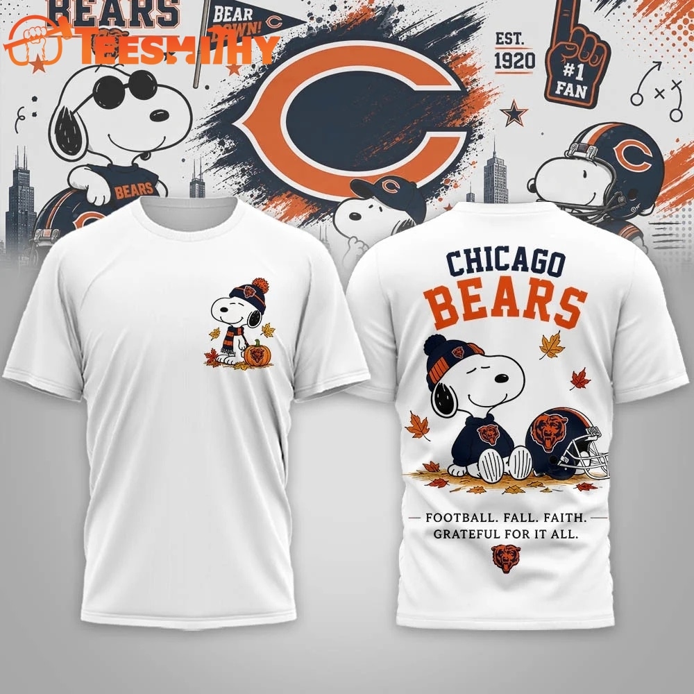 Chicago Bears NFL Snoopy Fall Game Day Beagle 3D Shirt