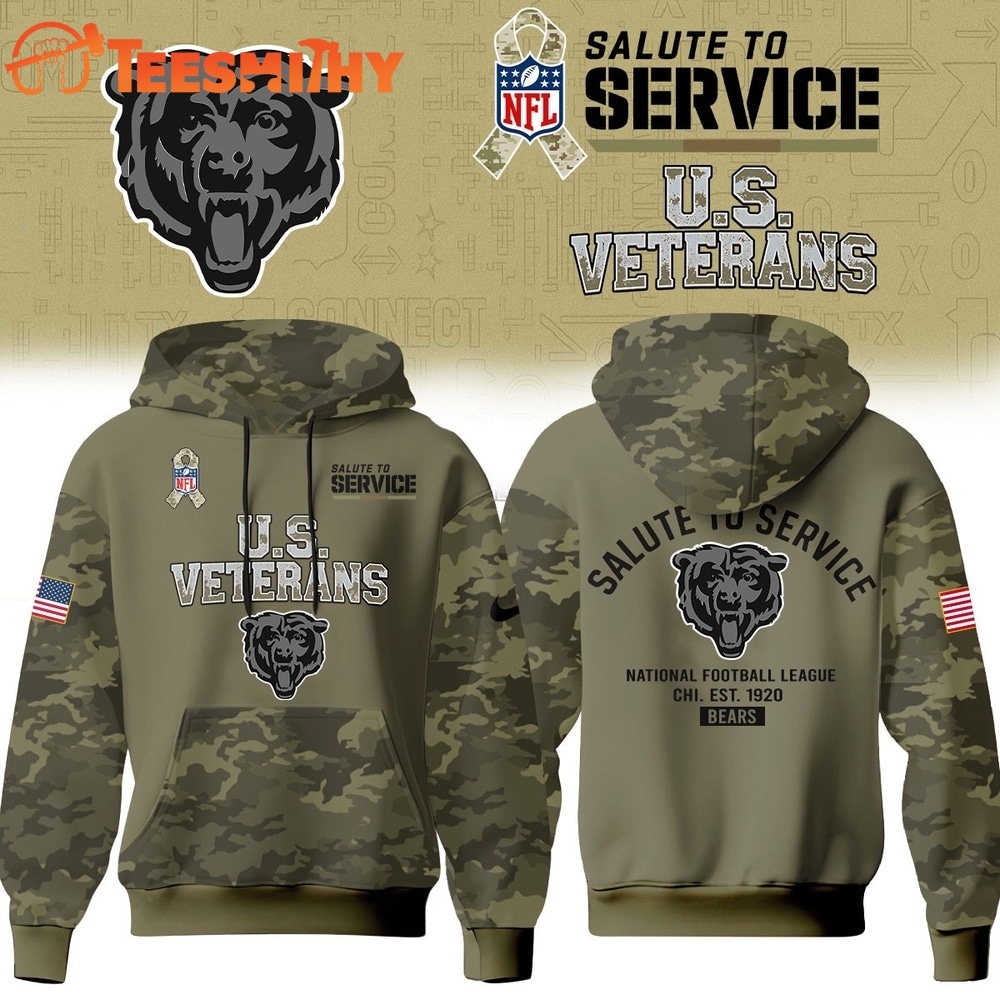 Chicago Bears NFL US Veterans Salute To Service 2026 Hoodie Shirt