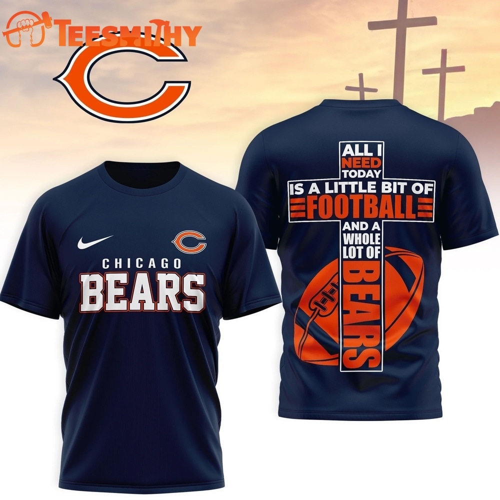 Chicago Bears NFL Whole Lot of Football Christian Cross 3D Shirt