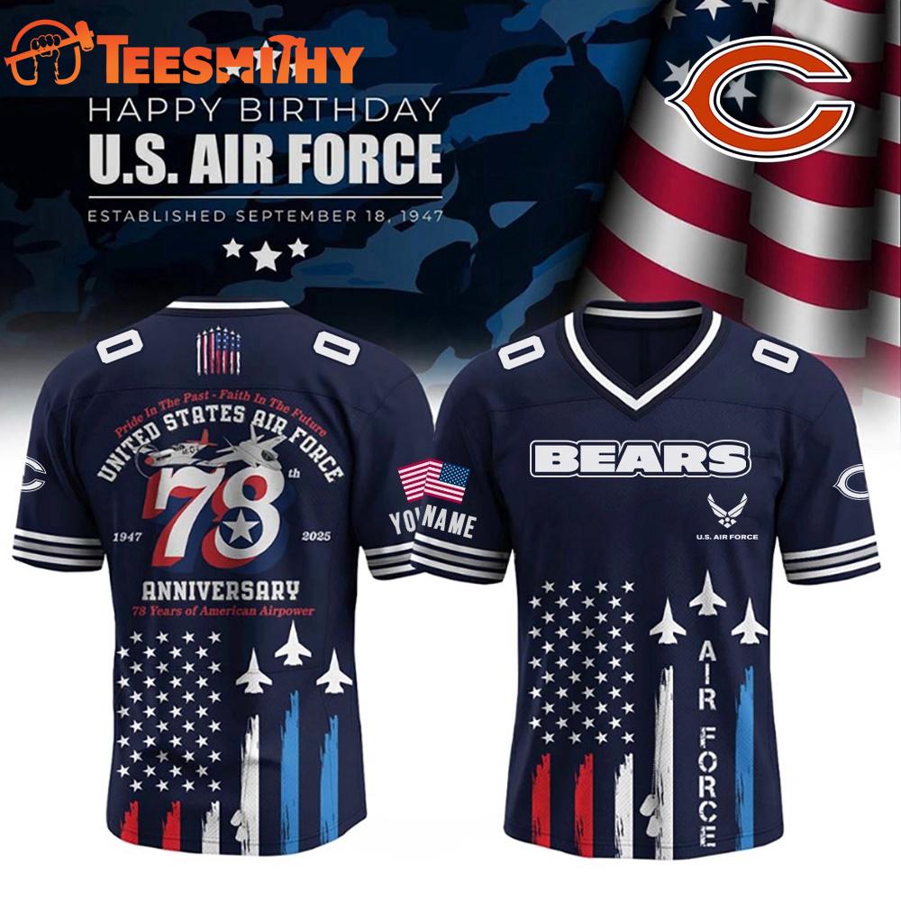Chicago Bears x U.S Air Force 78th Birthday Custom Football Jersey