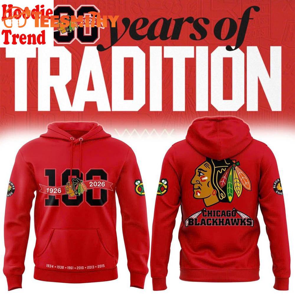 Chicago Blackhawks 100th Anniversary Limited Edition Hoodie Shirt