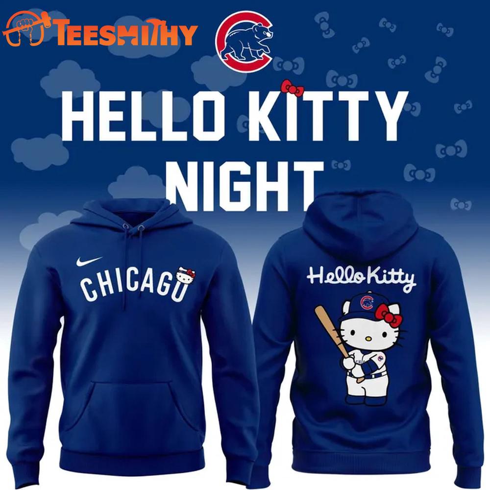 Chicago Cubs 2025 MLB Hello Kiitty Night Hoodie Shirt