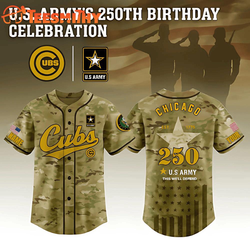 Chicago Cubs x U.S Army 250th Birthday Celebration Custom Baseball Jersey