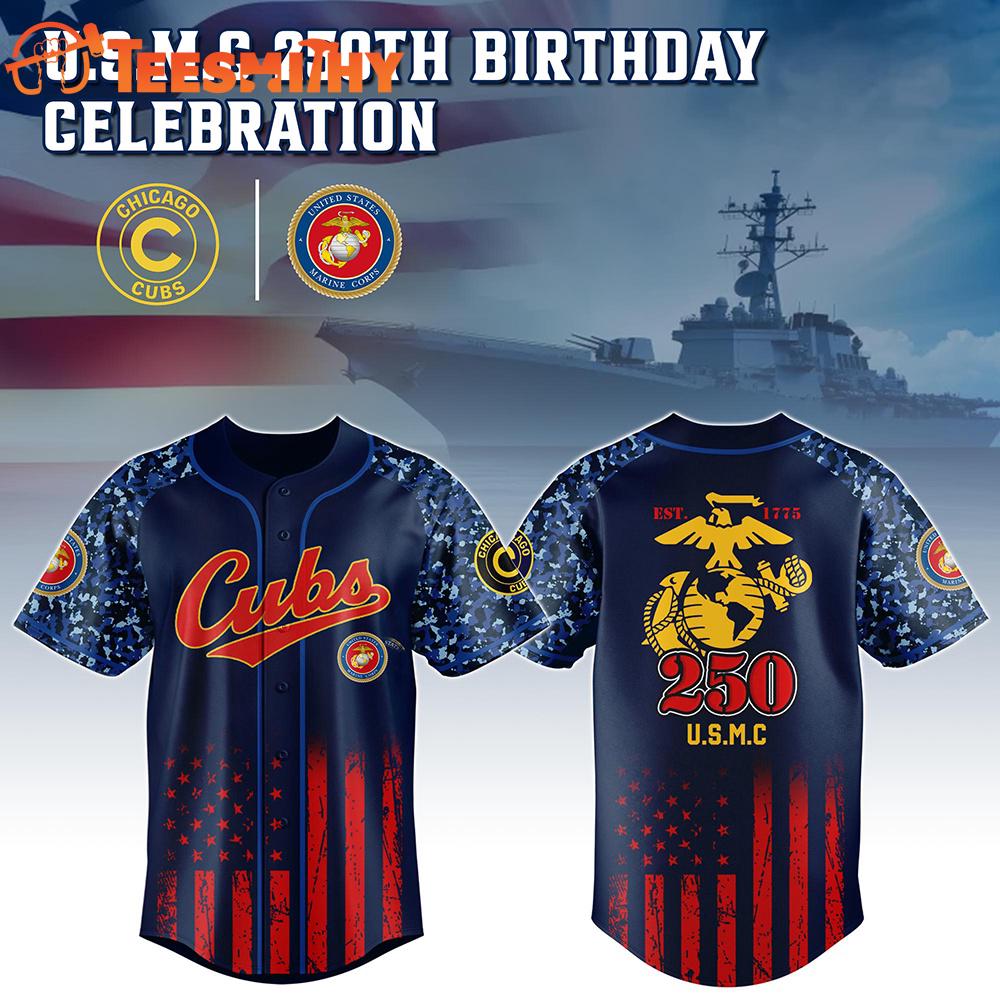 Chicago Cubs x USMC 250th Anniversary Custom Baseball Jersey