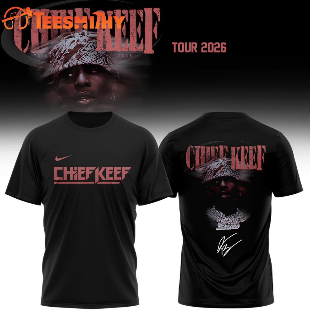 Chief Keef Tour 2026 Limited Edition Signature Black T Shirt