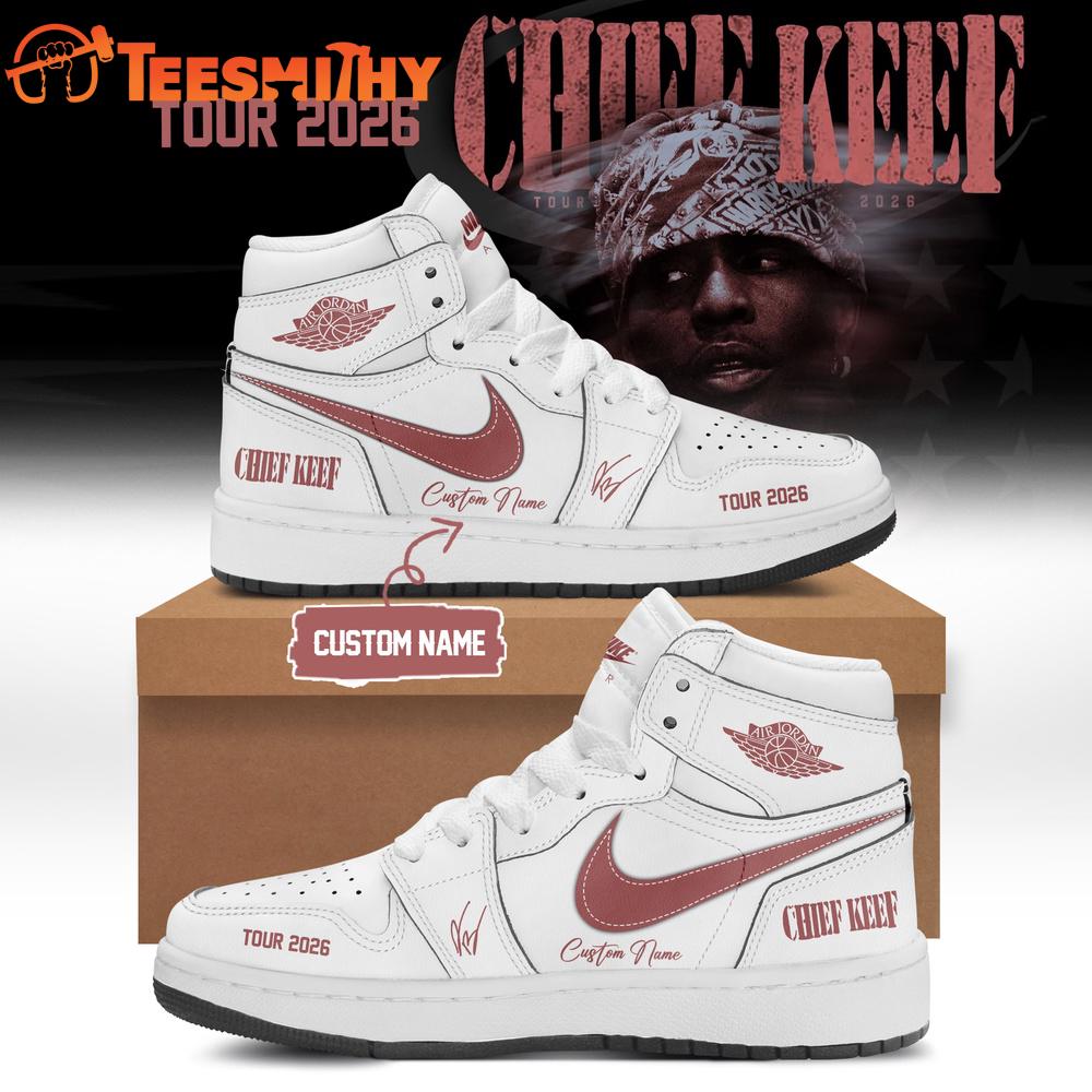 Chief Keef Tour 2026 Limited Edition Signature White Air Jordan 1 Shoes