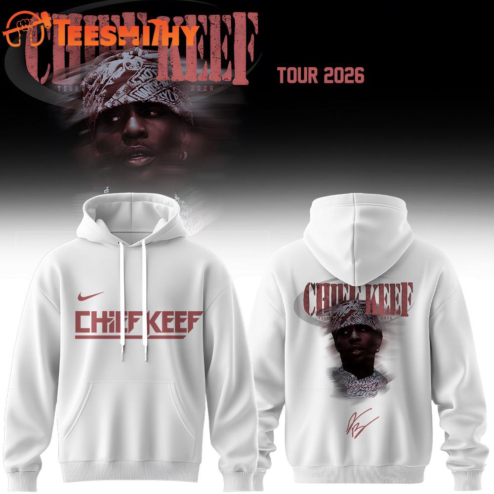 Chief Keef Tour 2026 Limited Edition Signature White Hoodie