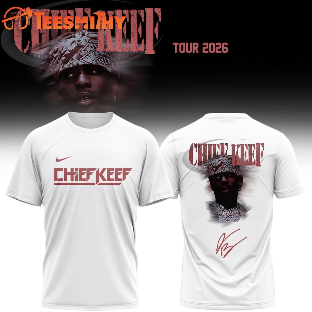 Chief Keef Tour 2026 Limited Edition Signature White T Shirt