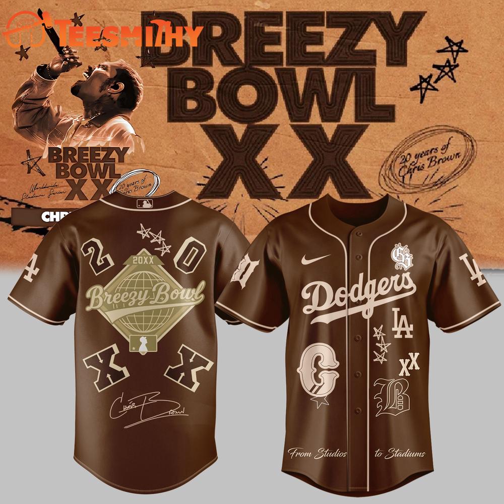Chris Brown Breezy Bowl XX Los Angeles Dodgers Baseball Jersey