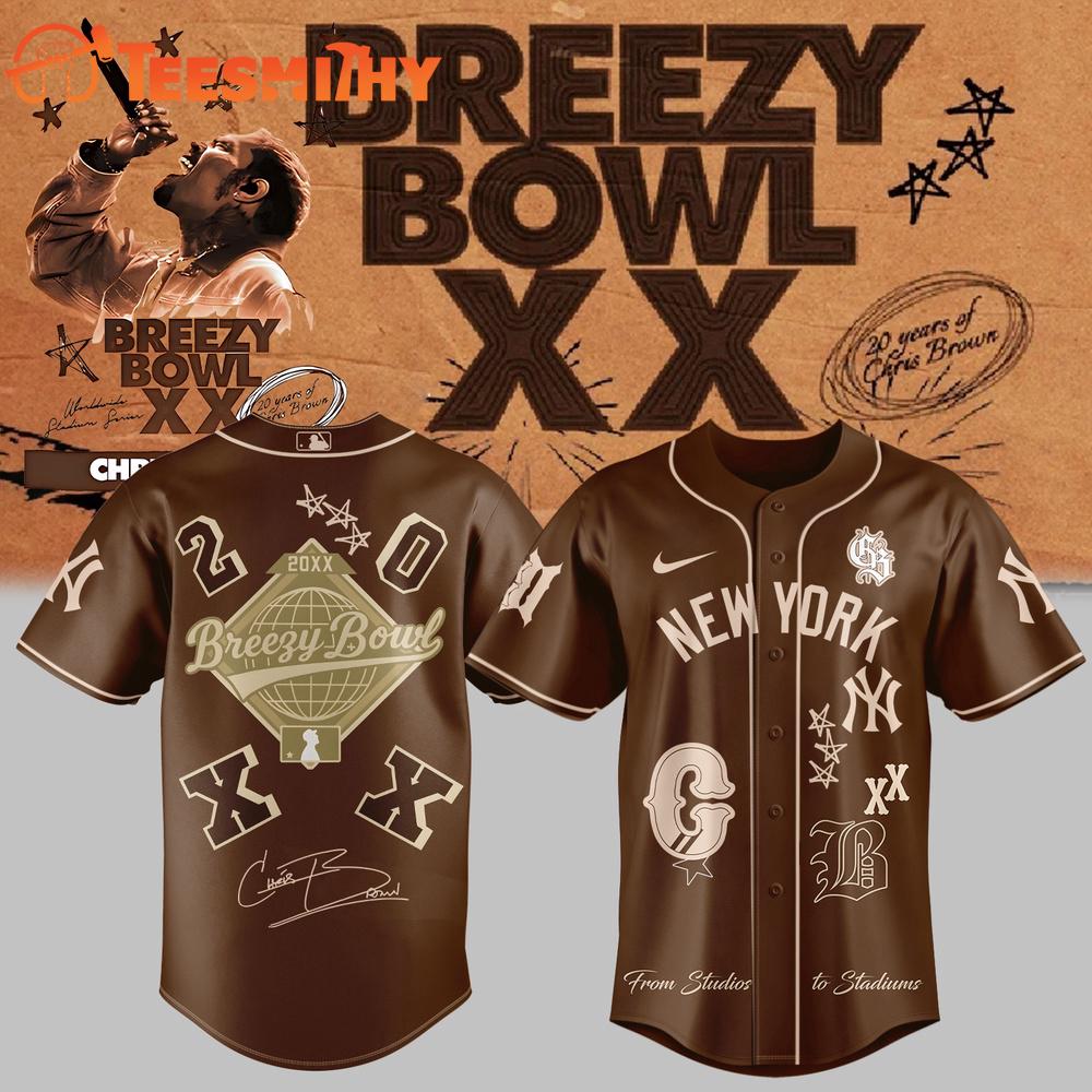 Chris Brown Breezy Bowl XX New York Yankees Baseball Jersey