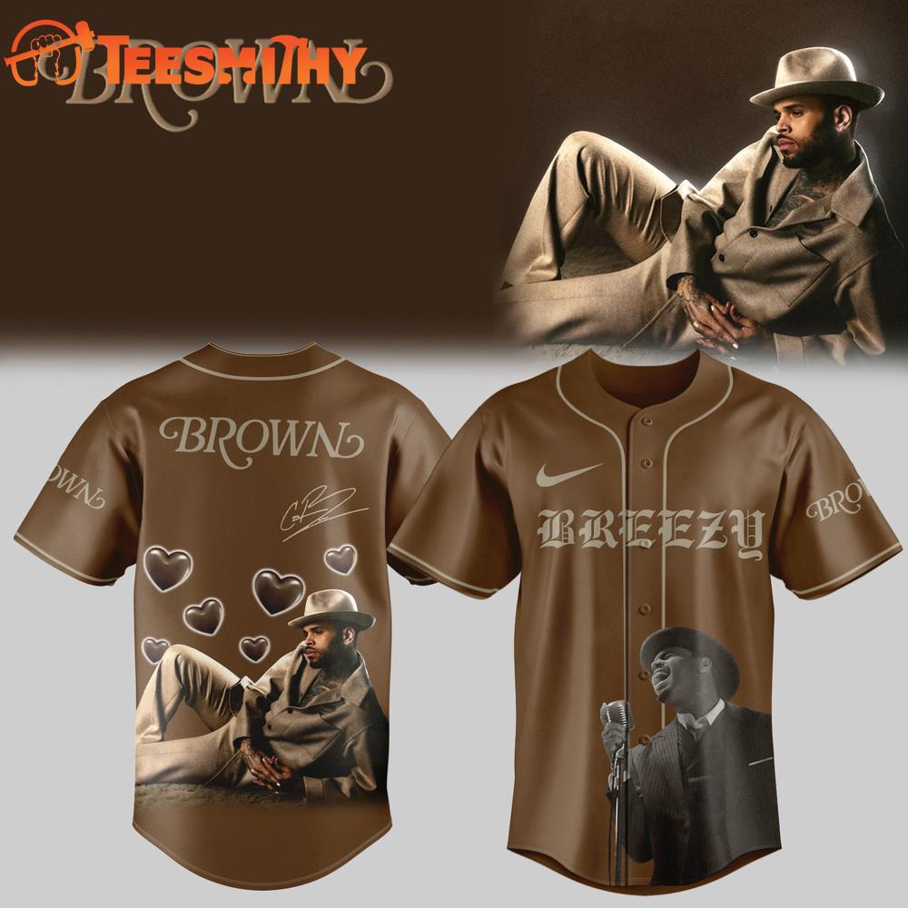 Chris Brown BROWNS ALBUM Signature Baseball Jersey