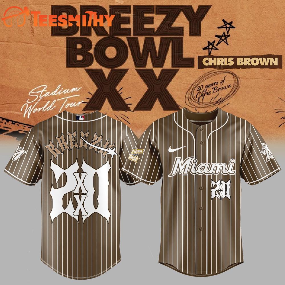 Chris Brown Miami Marlins Breezy Bowl XX Tour 2026 Baseball Jersey