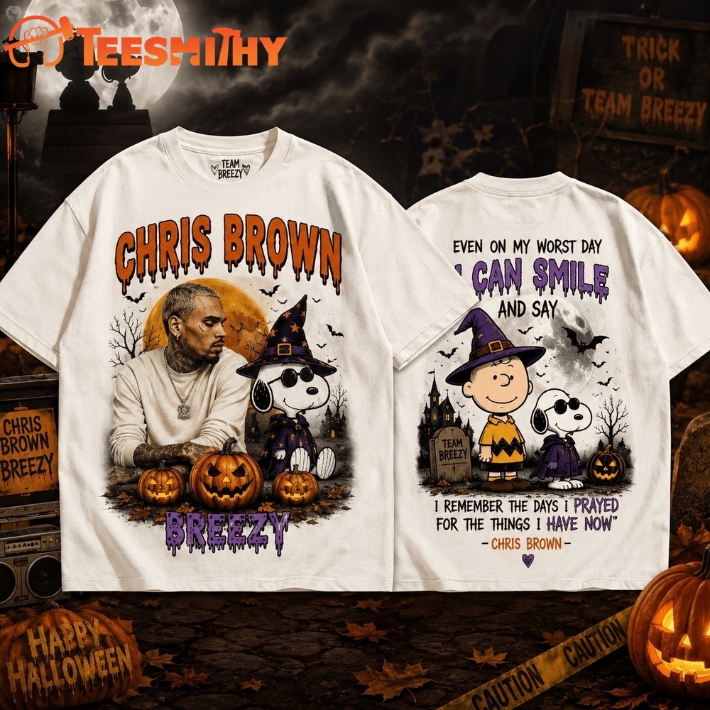 Chris Brown Snoopy Halloween Haunted Vibes 3D Shirt