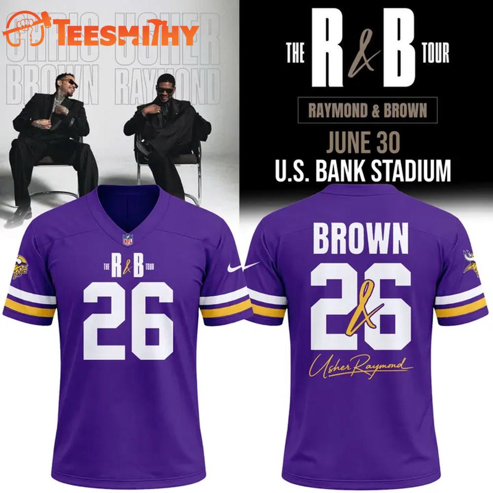 Chris Brown và Usher The R&B Tour x Detroit Lions 2026 Football Jersey