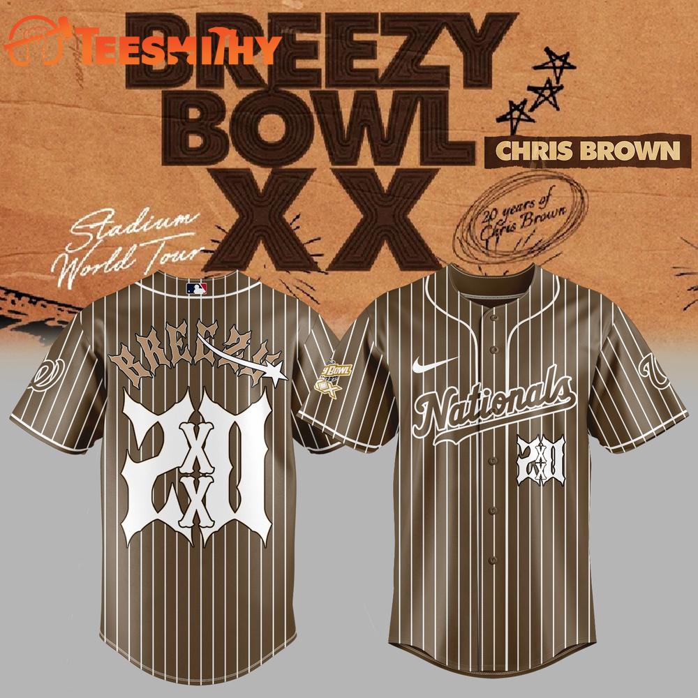 Chris Brown Washington Nationals Breezy Bowl XX 2026 Tour Baseball Jersey
