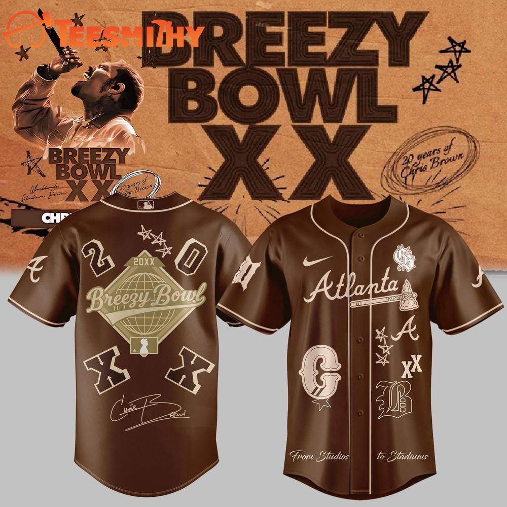 Chris Brown x Atlanta Braves Breezy Bowl XX Baseball Jersey