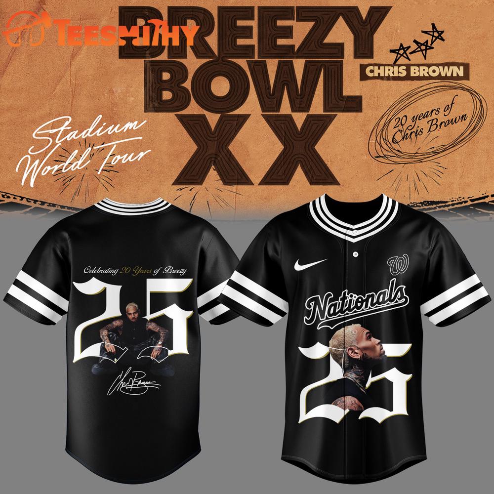Chris Brown x Washington Nationals Breezy Bowl XX Jersey Shirt