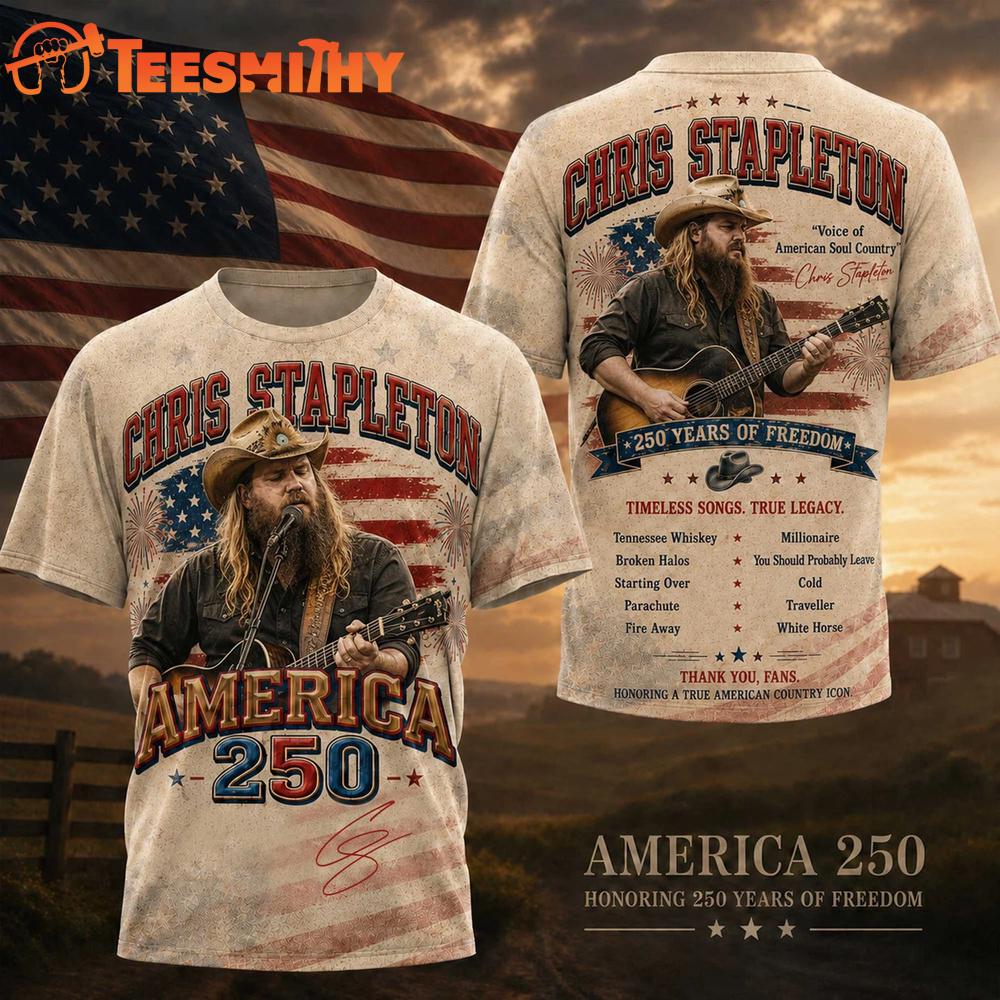 Chris Stapleton Graphic Signature Music America 250 Years 3D Shirt