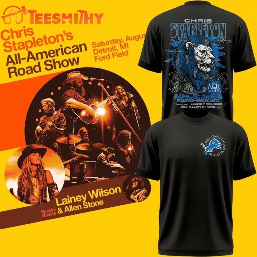 Chris Stapleton Show x Detroit Lions 2026 Black 3D Shirt