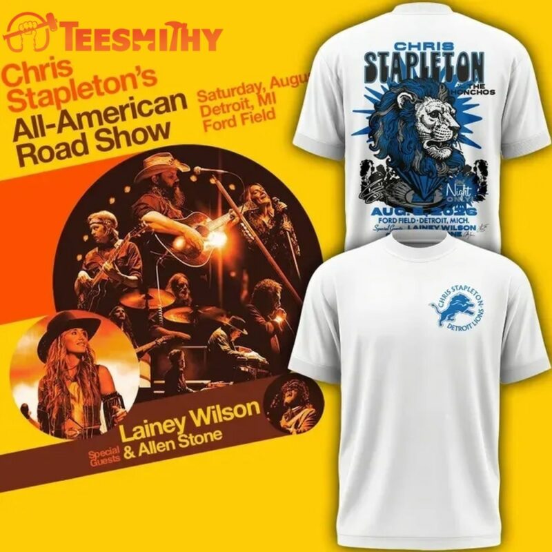 Chris Stapleton Show x Detroit Lions 2026 White 3D Shirt