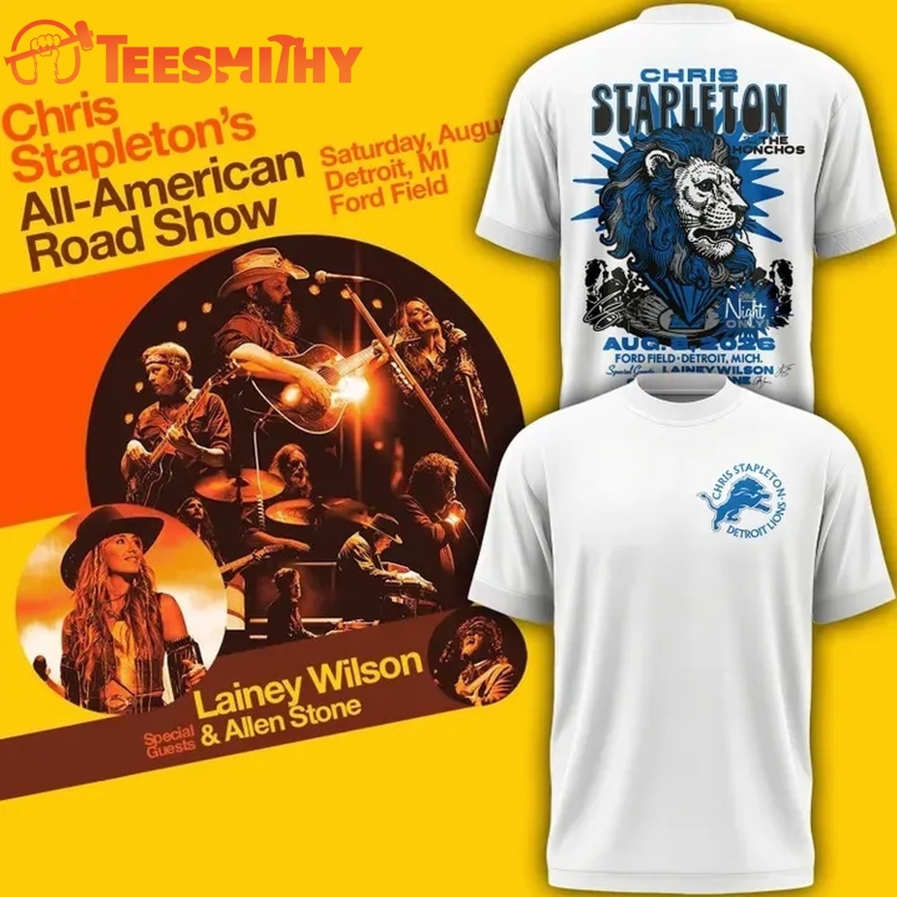 Chris Stapleton Show x Detroit Lions 2026 White 3D Shirt