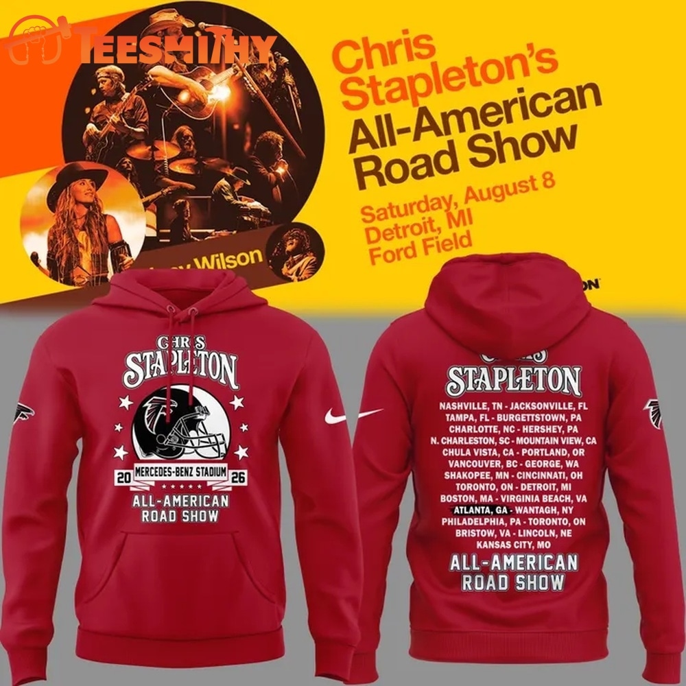 Chris Stapleton x Atlanta Falcons All American Road Show 2026 Red Hoodie