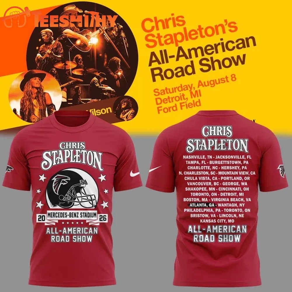 Chris Stapleton x Atlanta Falcons All American Road Show 2026 Red T Shirt