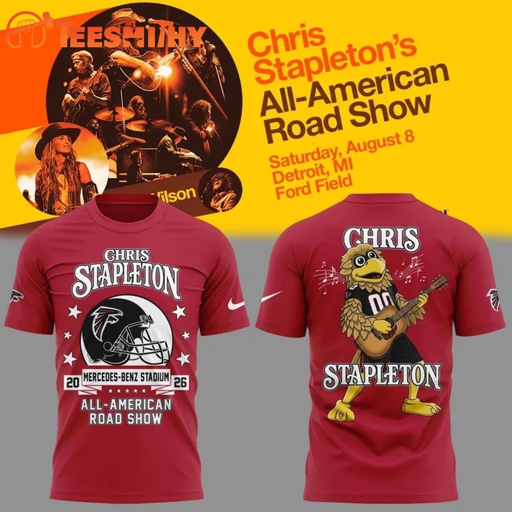 Chris Stapleton x Atlanta Falcons Mascot All American Road Show 2026 3D Shirt