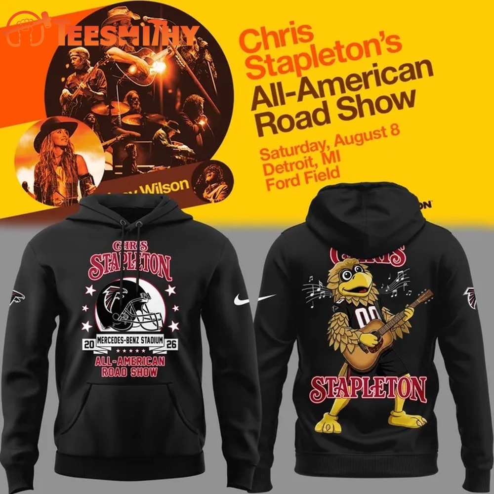 Chris Stapleton x Atlanta Falcons Mascot All American Road Show 2026 Black Hoodie