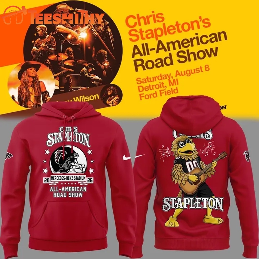 Chris Stapleton x Atlanta Falcons Mascot All American Road Show 2026 Red Hoodie