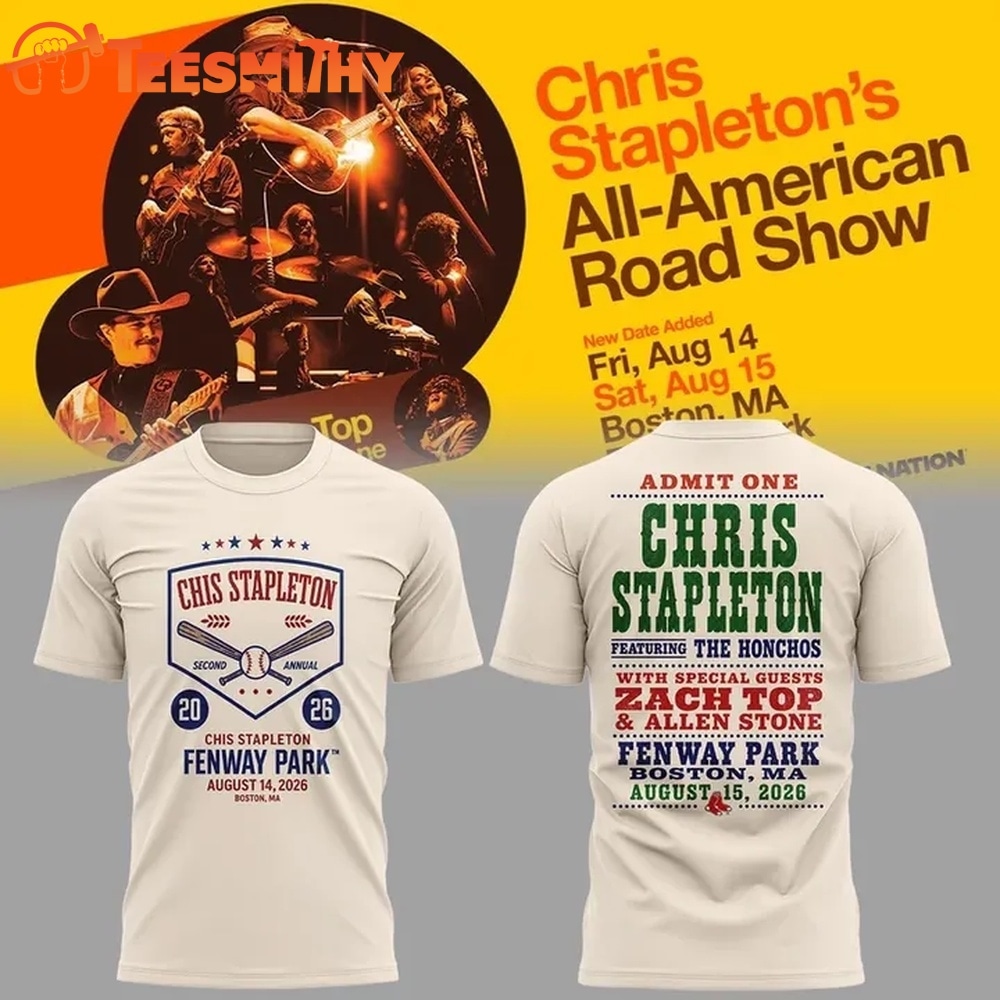 Chris Stapleton x Fenway Park All American Road Show 2026 Spceical New 3D Shirt