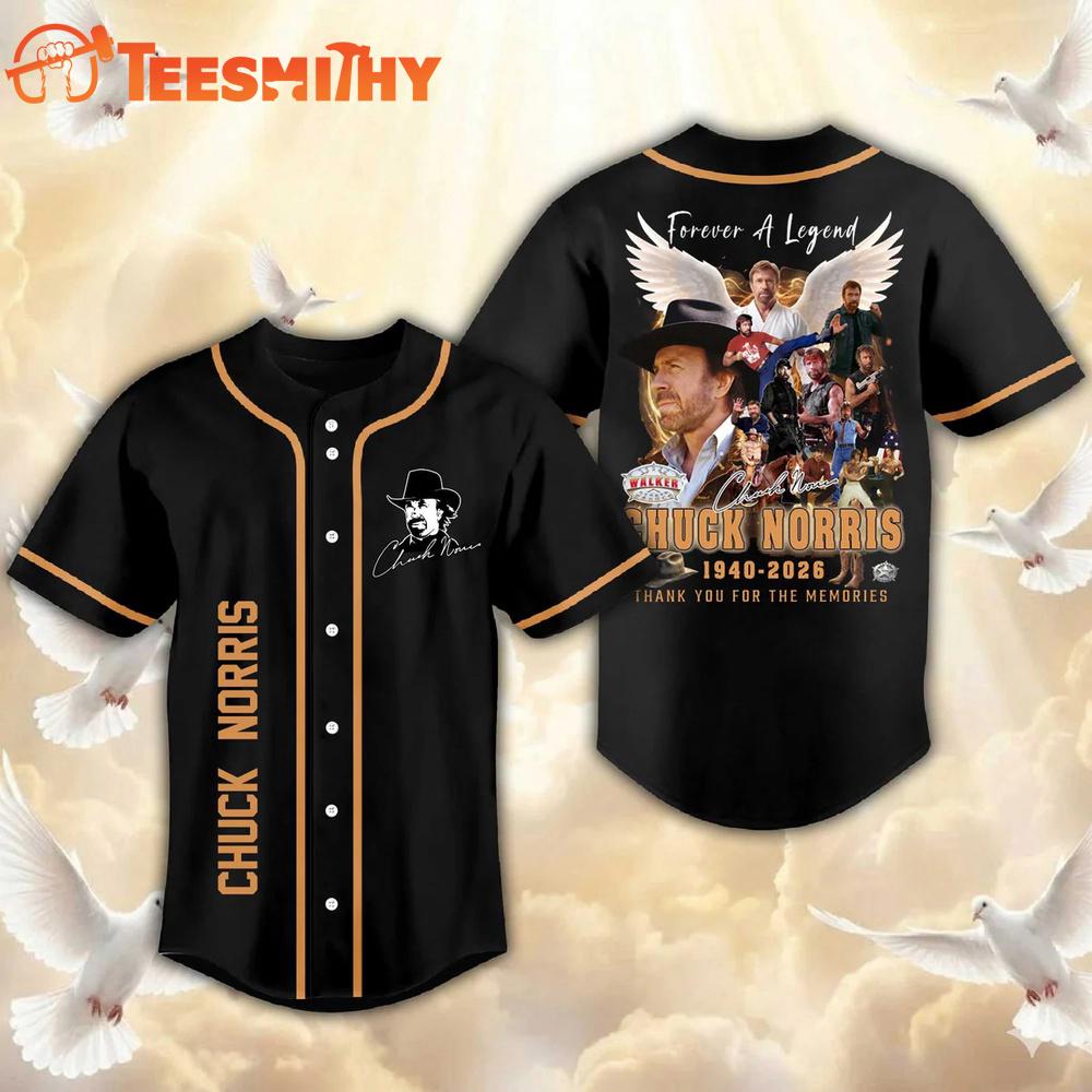 Chuck Norris Memorial Tribute Baseball Jersey