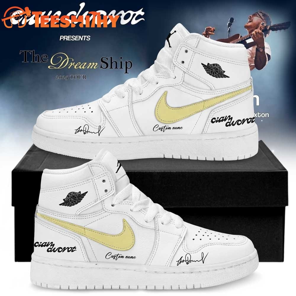Cian Ducrot The Dream Ship Tour 2026 Signature White Air Jordan 1 Shoes