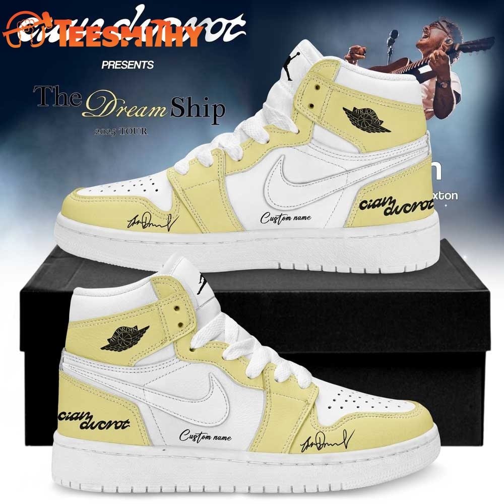 Cian Ducrot The Dream Ship Tour 2026 Signature Yellow Air Jordan 1 Shoes