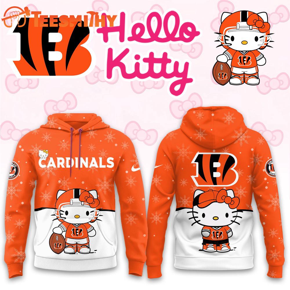 Cincinnati Bengals 2025 Football Christmas Hello Kitty Hoodie Shirt