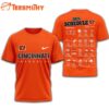 Cincinnati Bengals 2025 Football Schedule Unisex 3D Shirt