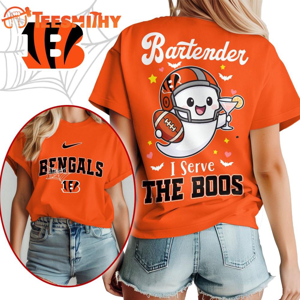 Cincinnati Bengals 2025 NFL Bartender Halloween Fan All Over Print Shirt Cincinnati Bengals 2025 NFL Bartender Halloween Fan All Over Print Shirt
