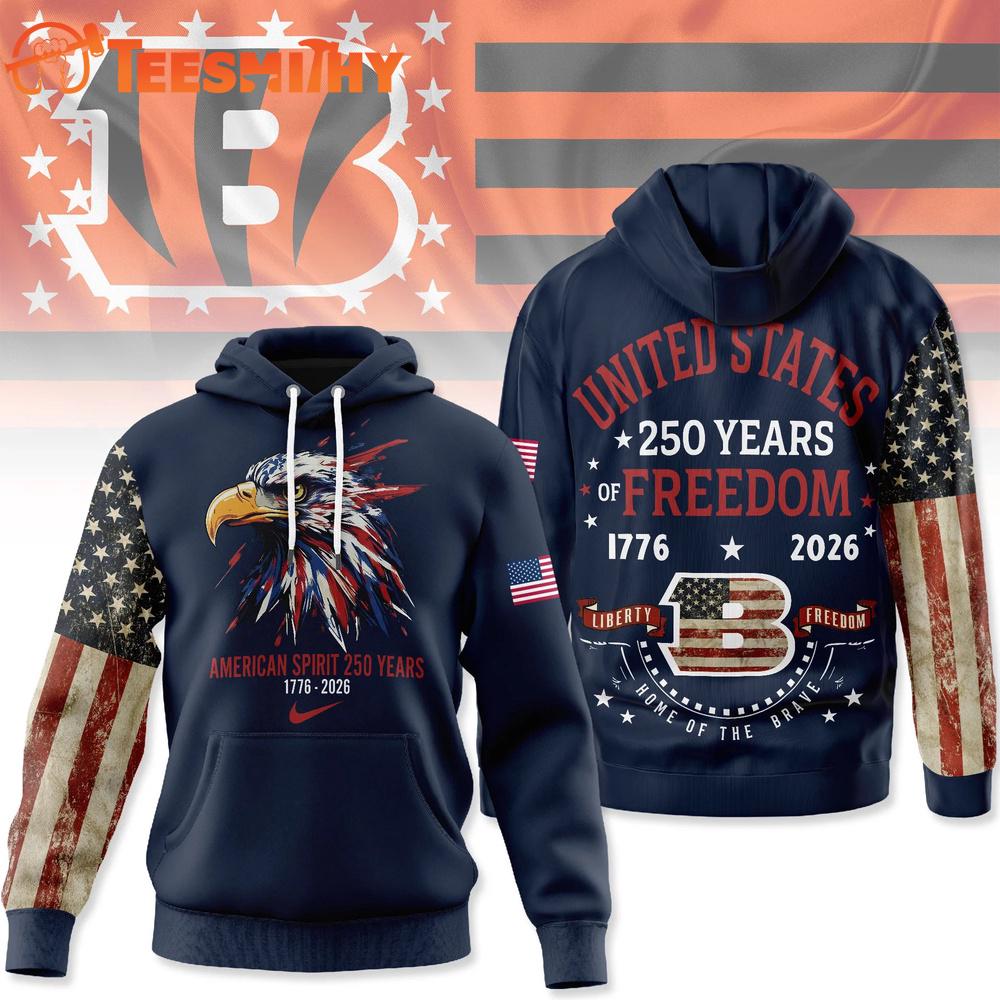 Cincinnati Bengals 2026 NFL American Spirit 250 Years Limited Hoodie Shirt