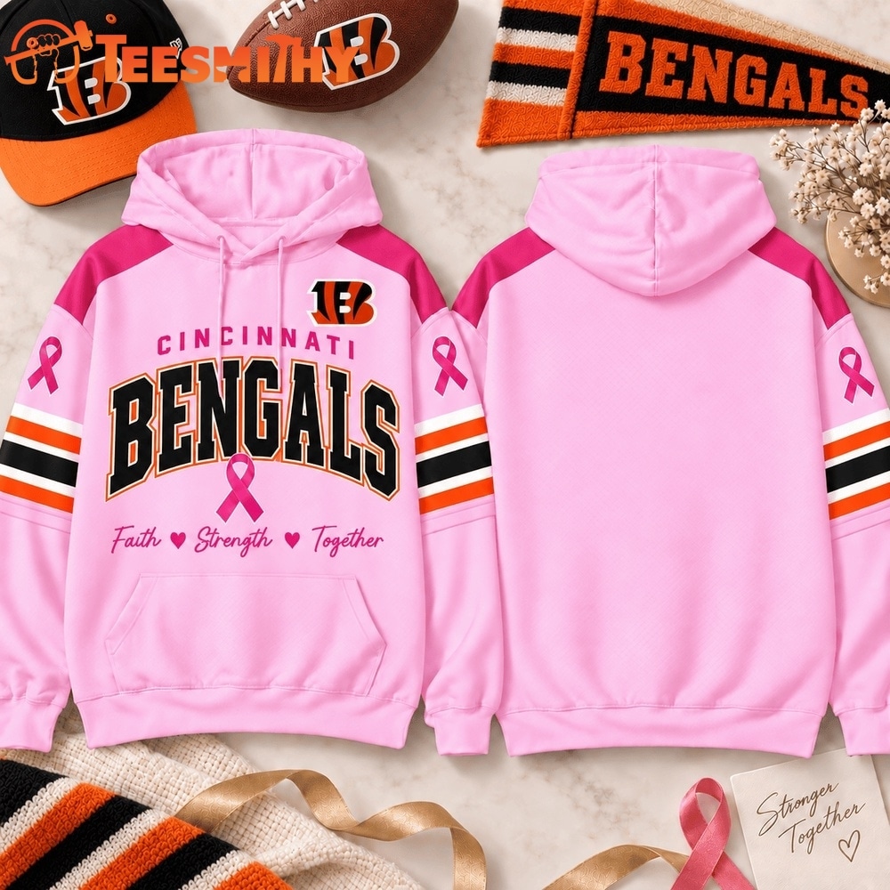 Cincinnati Bengals 2026 NFL Breast Cancer Awareness Game Day Hoodie Shirt