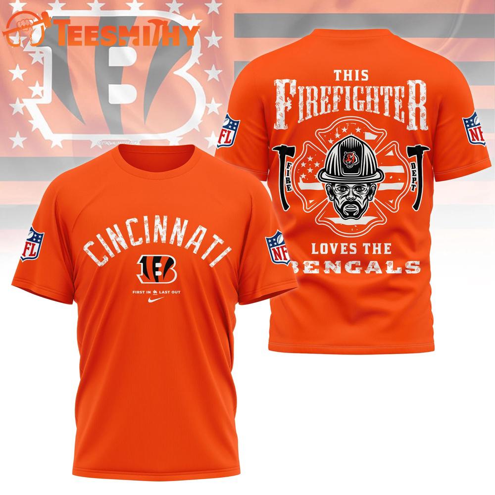 Cincinnati Bengals 2026 NFL Firefighter Tribute 3D Shirt