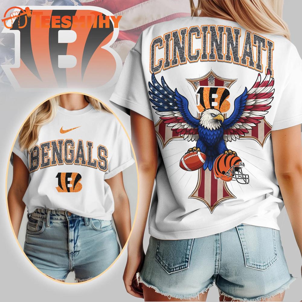 Cincinnati Bengals 2026 NFL Freedom Eagle All Over Print Shirt