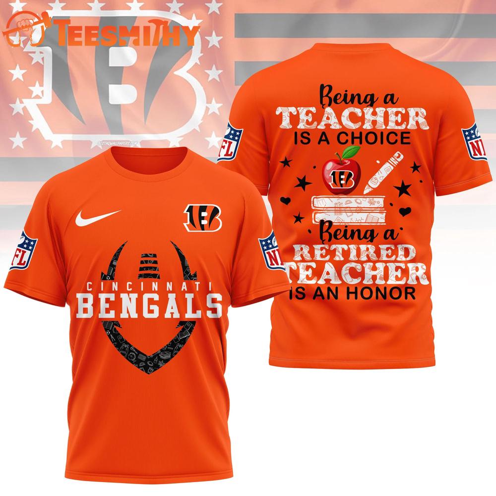 Cincinnati Bengals 2026 NFL Teacher Honor 3D T Shirt